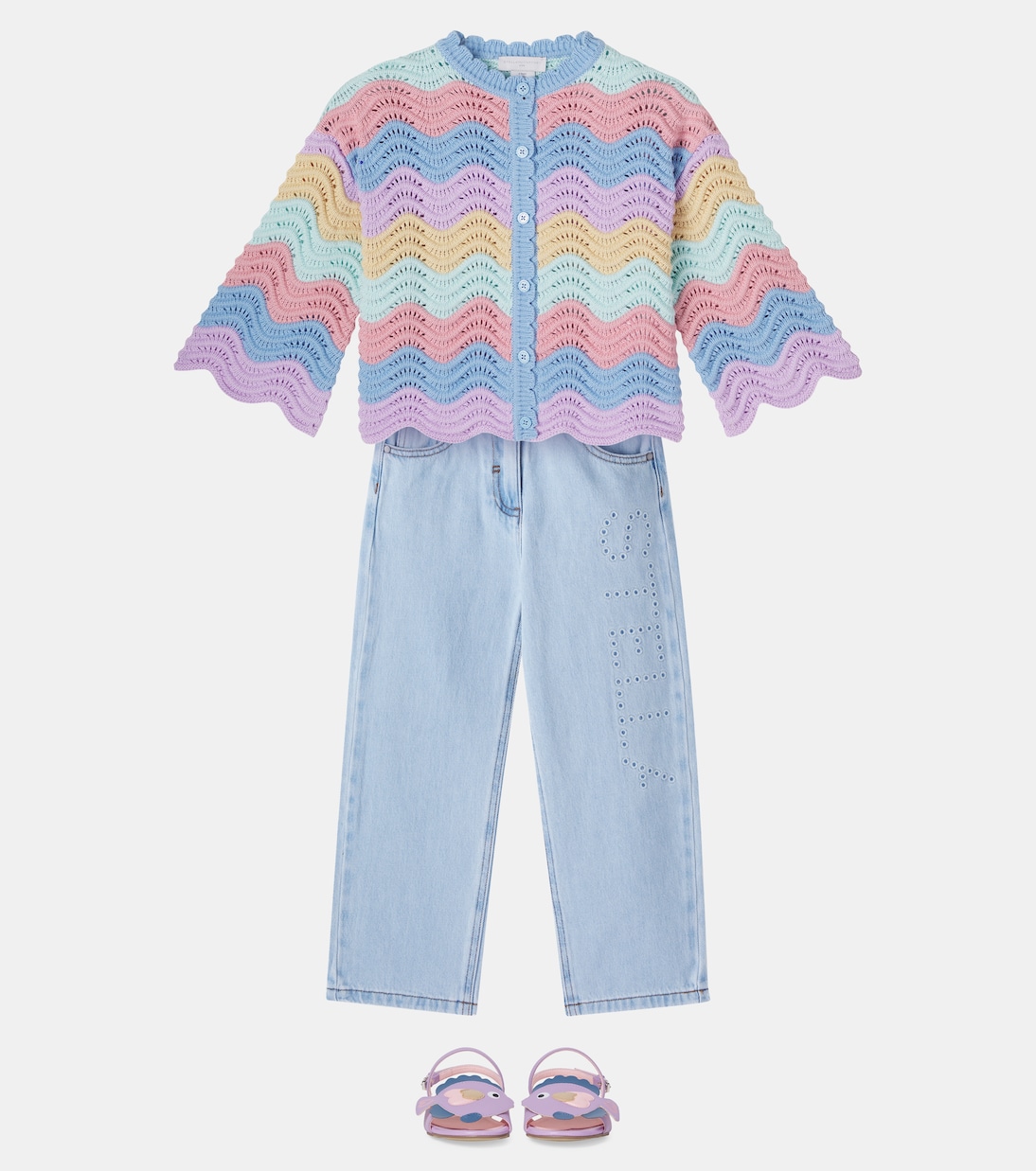 Cardigan rayé en coton | Stella McCartney Kids