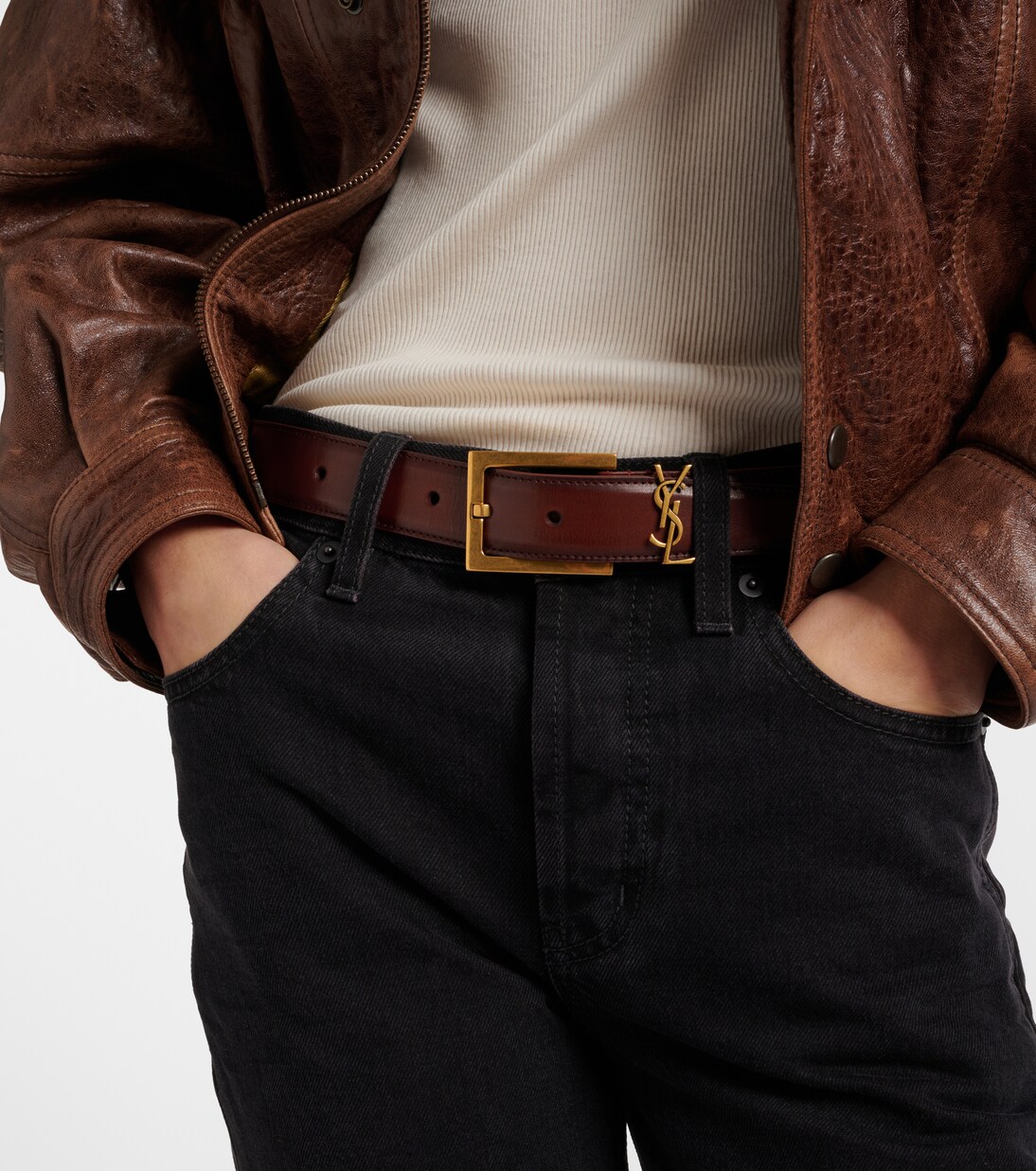 Ceinture Cassandre en cuir | Saint Laurent