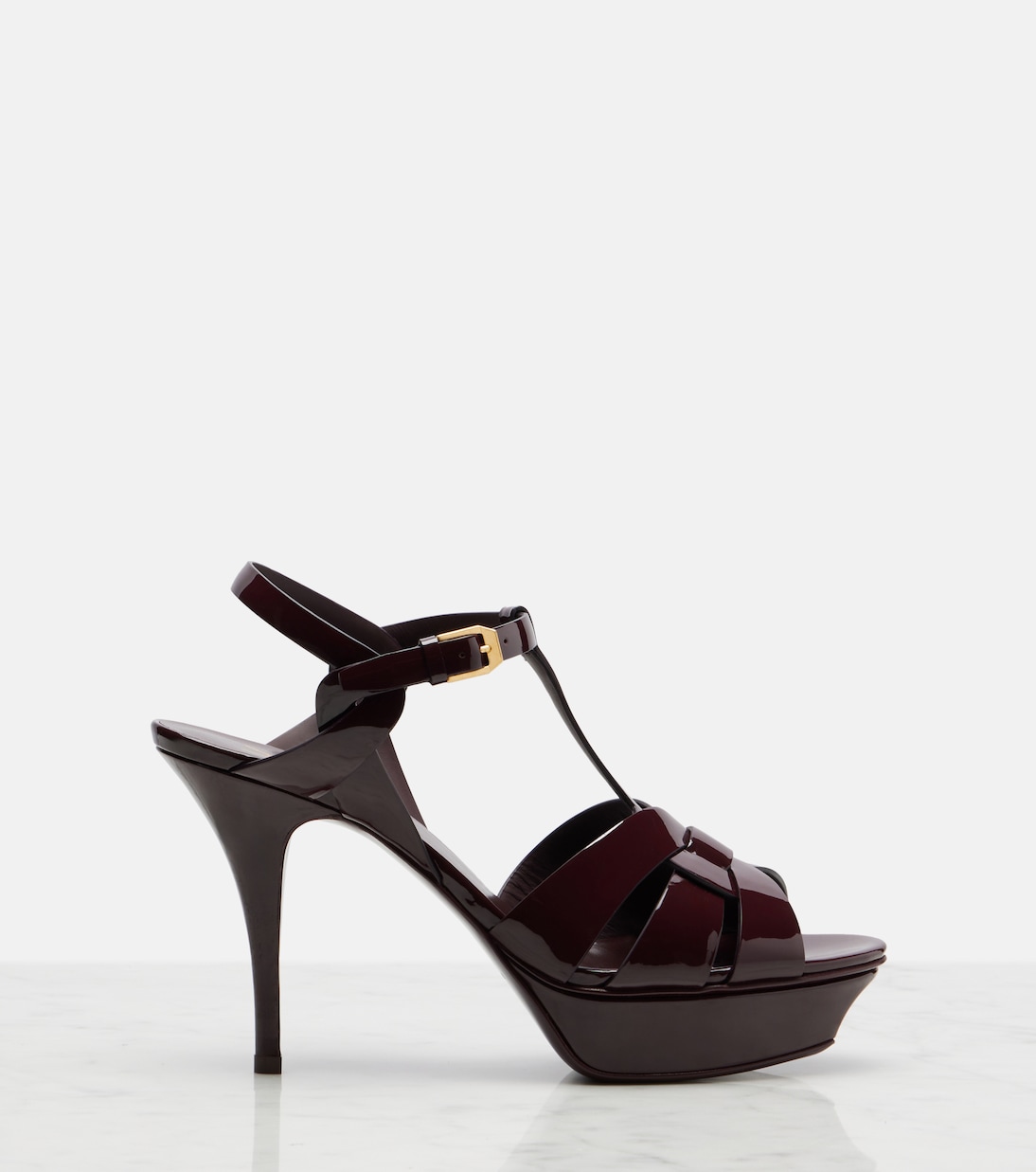 Sandales Tribute 105 à plateau en cuir verni | Saint Laurent