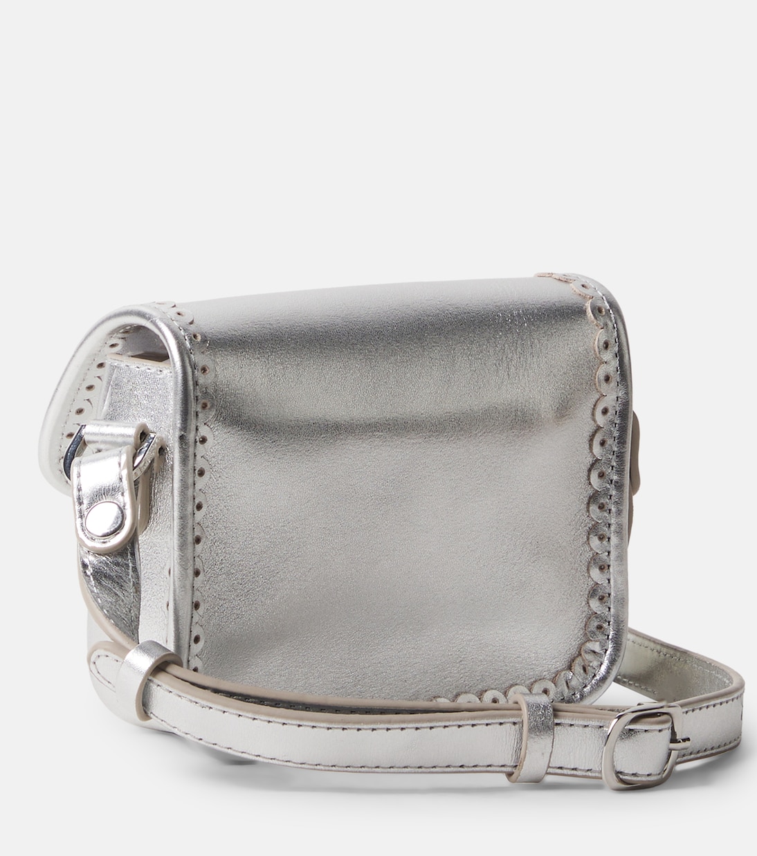 Metallic leather crossbody bag | Bonpoint