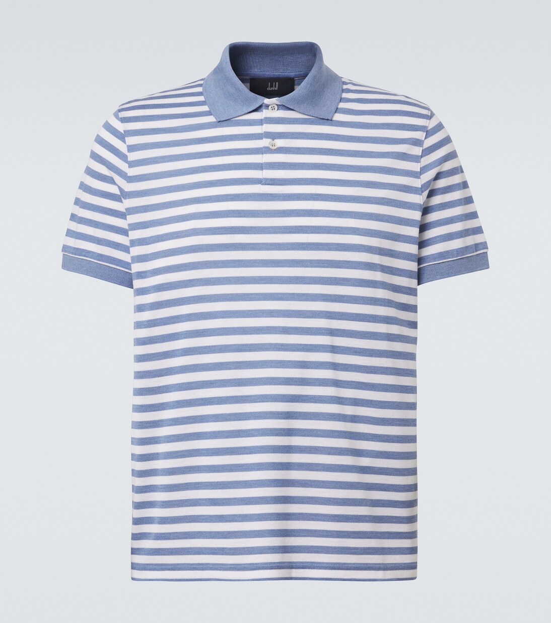 Striped silk and cotton polo shirt | Dunhill