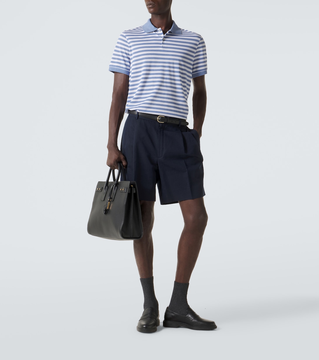 Striped silk and cotton polo shirt | Dunhill
