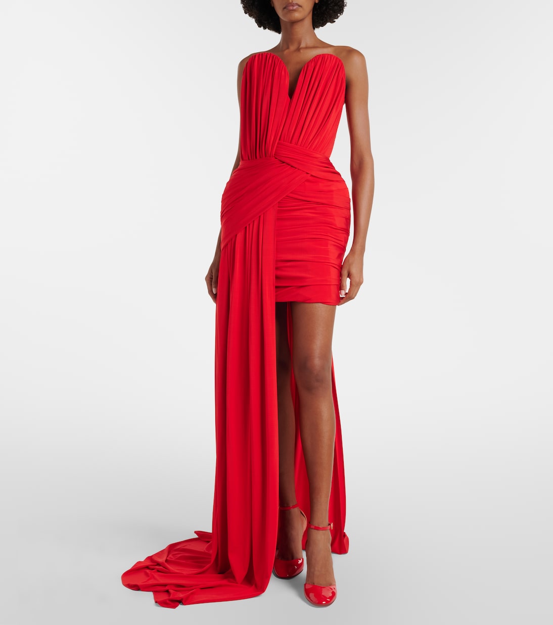 Draped crêpe jersey bustier dress | Stella McCartney