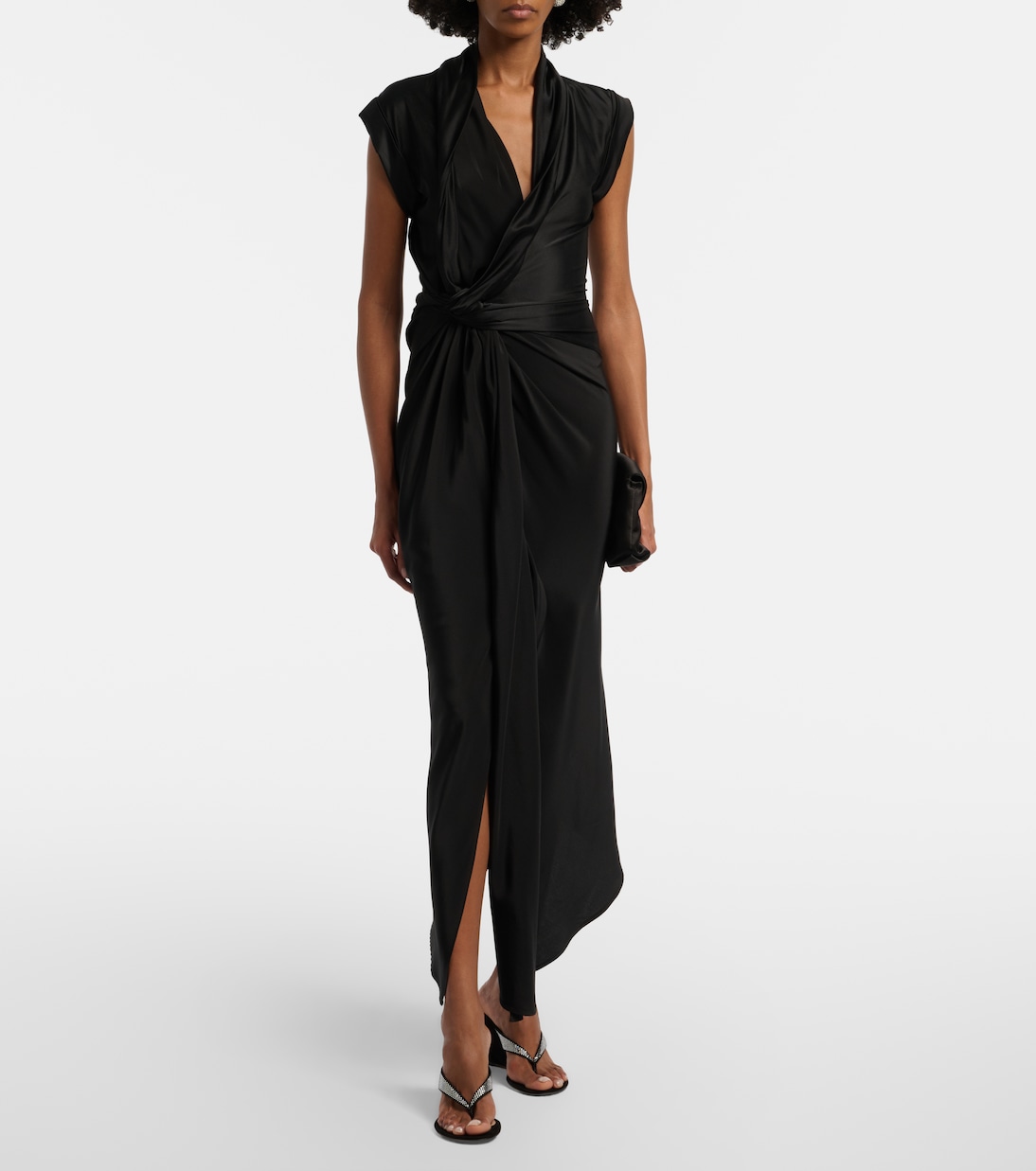 Crystal-embellished suede wedge thong sandals | Gianvito Rossi