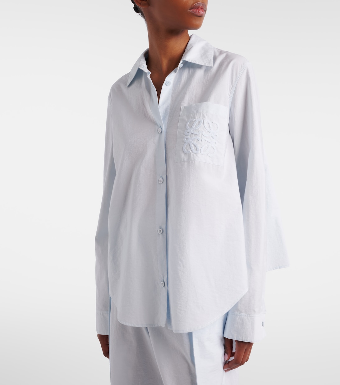 Paula's Ibiza Anagram cotton-blend poplin shirt | Loewe
