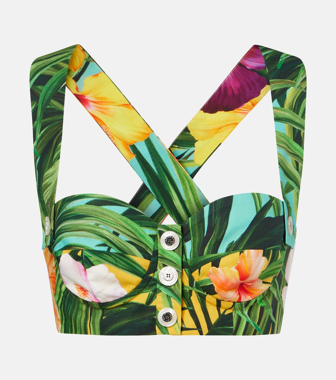 Floral cotton crop top | Dolce&Gabbana