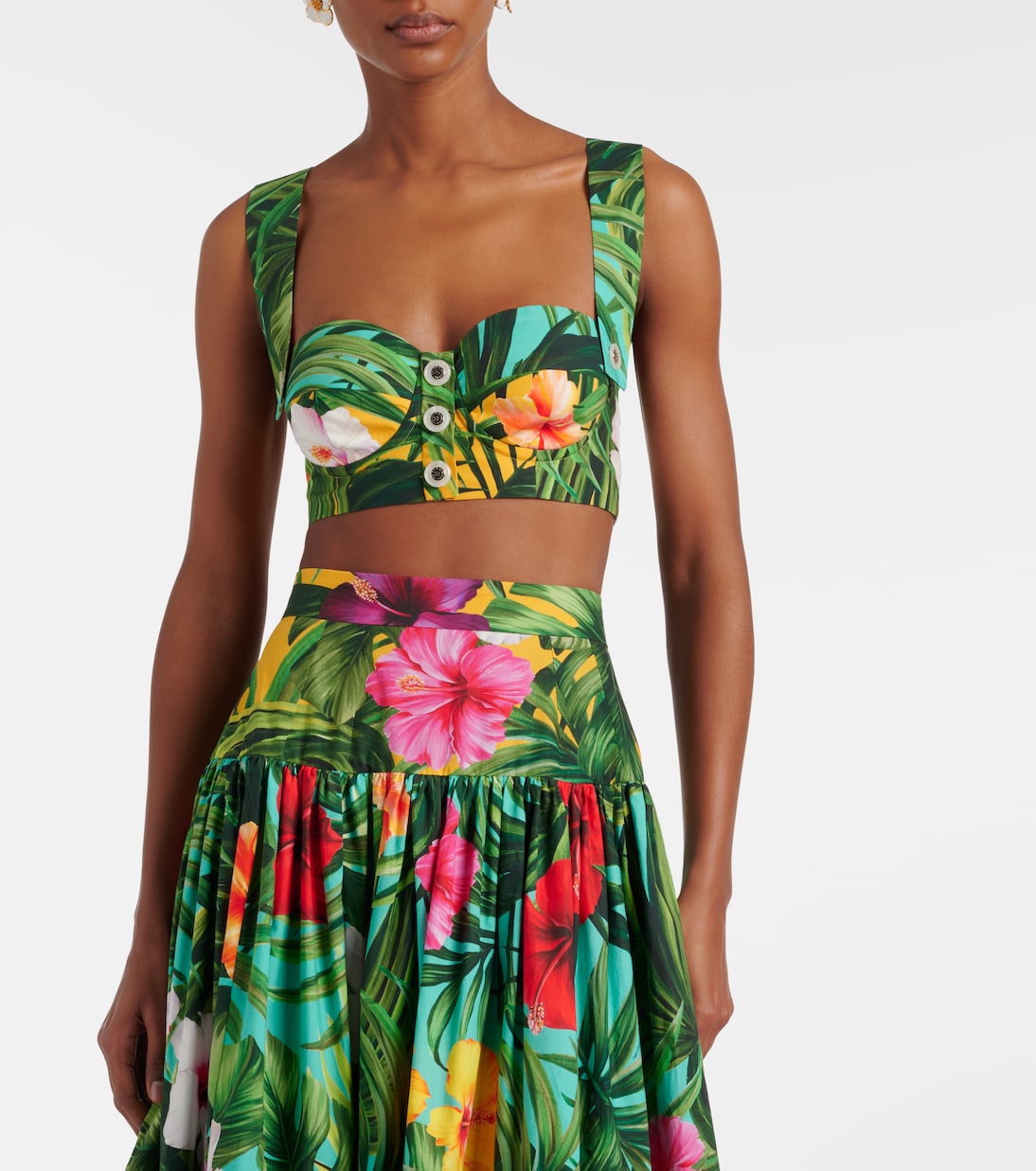 Floral cotton crop top | Dolce&Gabbana