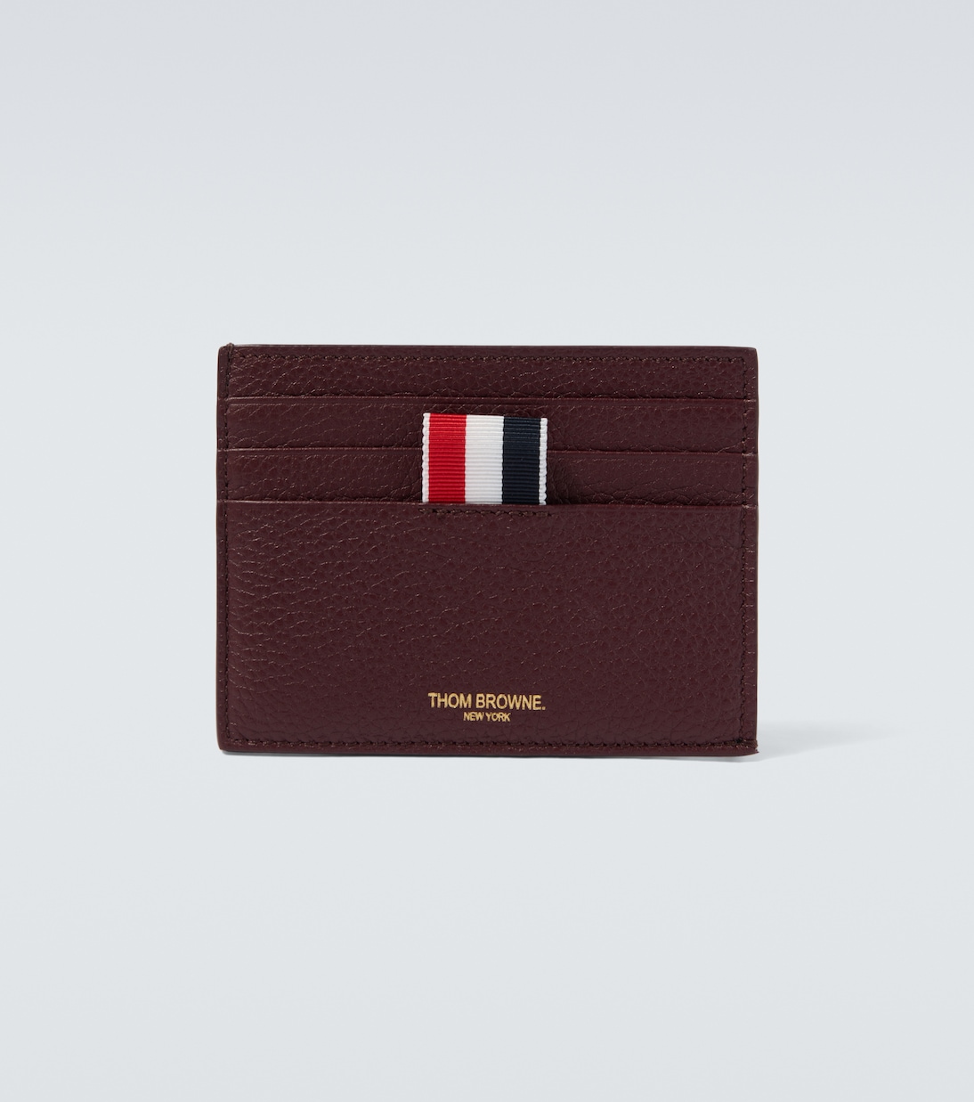 Tarjetero RWB de piel a rayas | Thom Browne