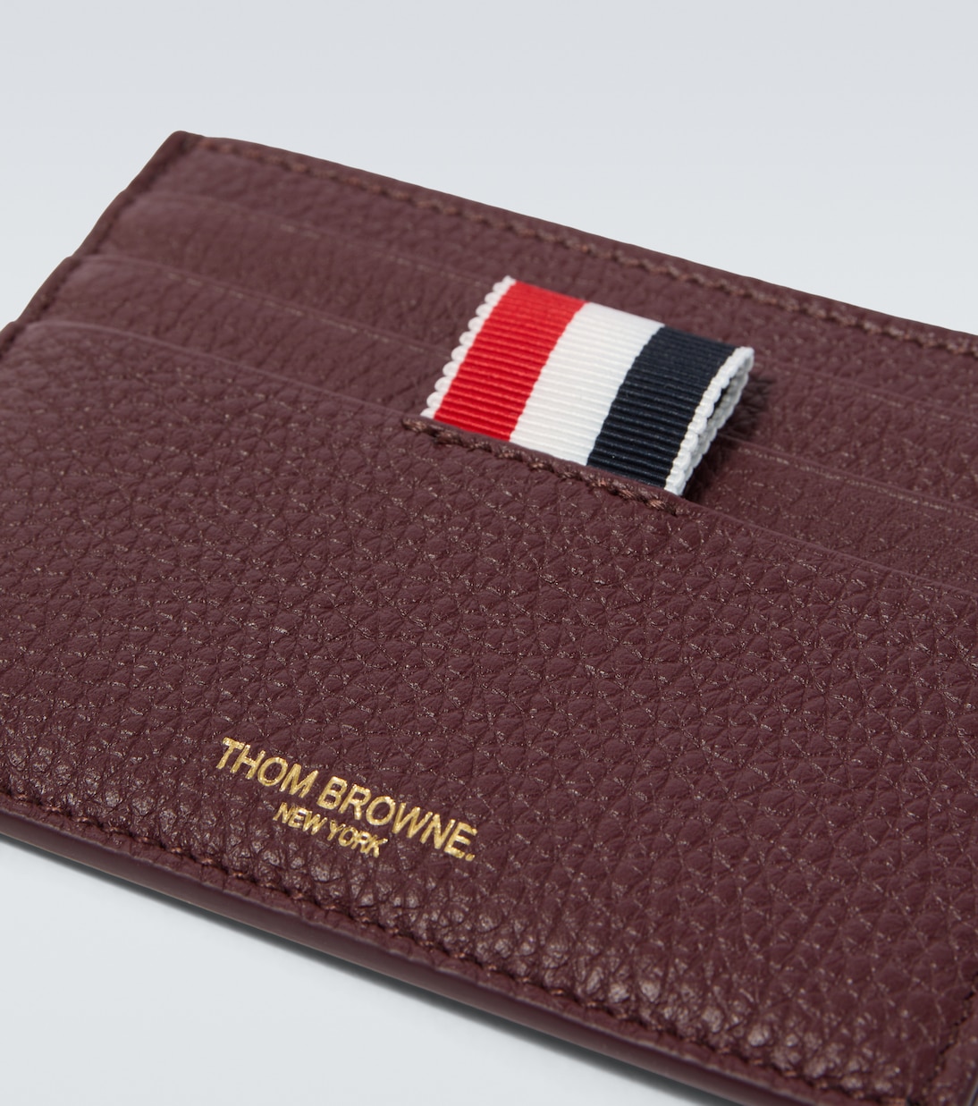 Tarjetero RWB de piel a rayas | Thom Browne