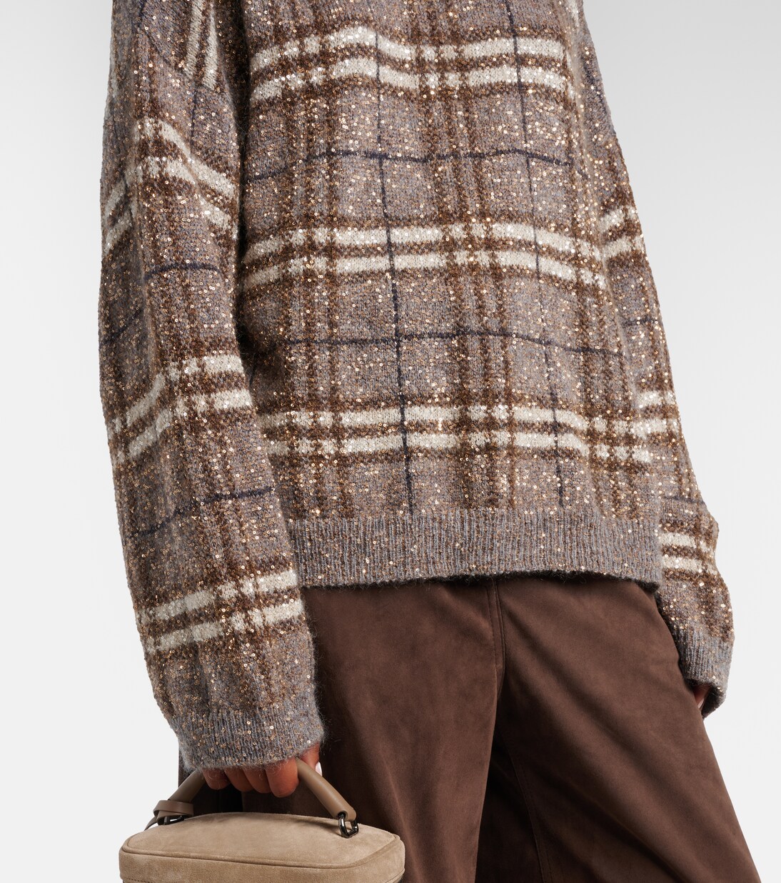 Checked sequined sweater | Brunello Cucinelli