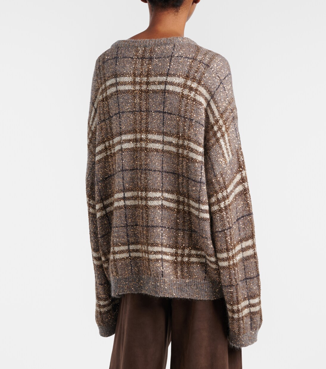 Checked sequined sweater | Brunello Cucinelli