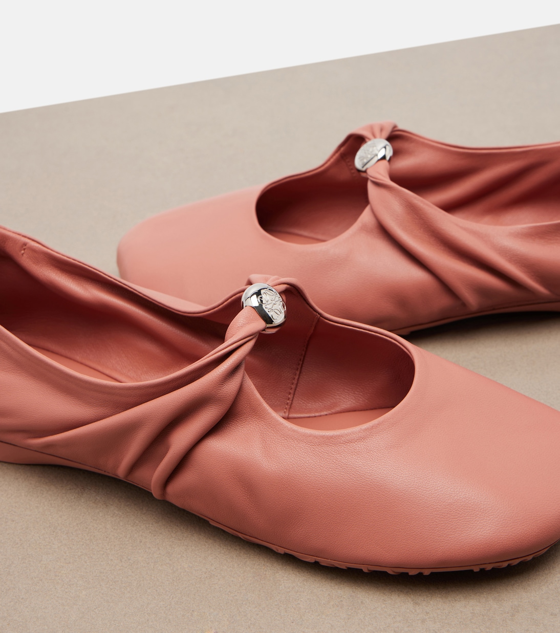 Pebble Soft leather Mary Jane flats | Loewe