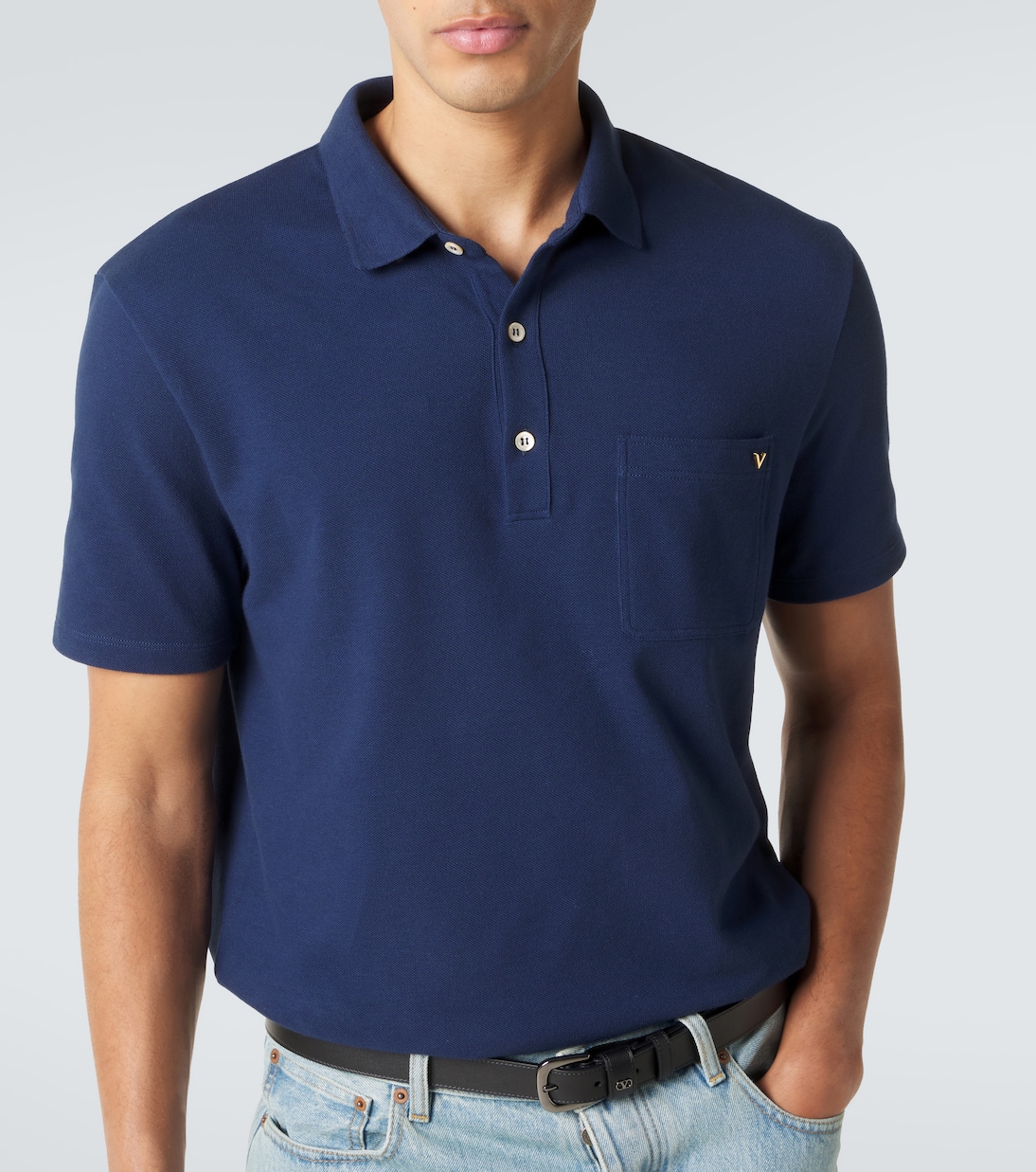 VGold cotton piqué polo shirt | Valentino