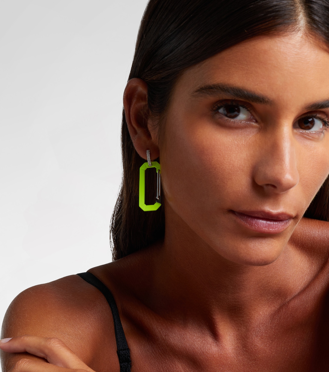 Einzelner Ohrring Chiara Big aus 18kt Weißgold mit Diamanten | Eéra