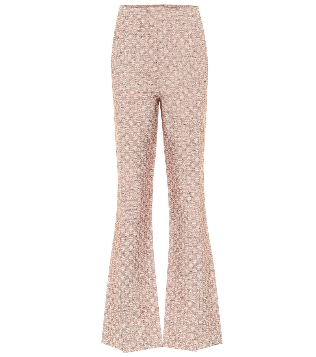 Pantalon évasé en jacquard de coton et lin mélangés | Acne Studios