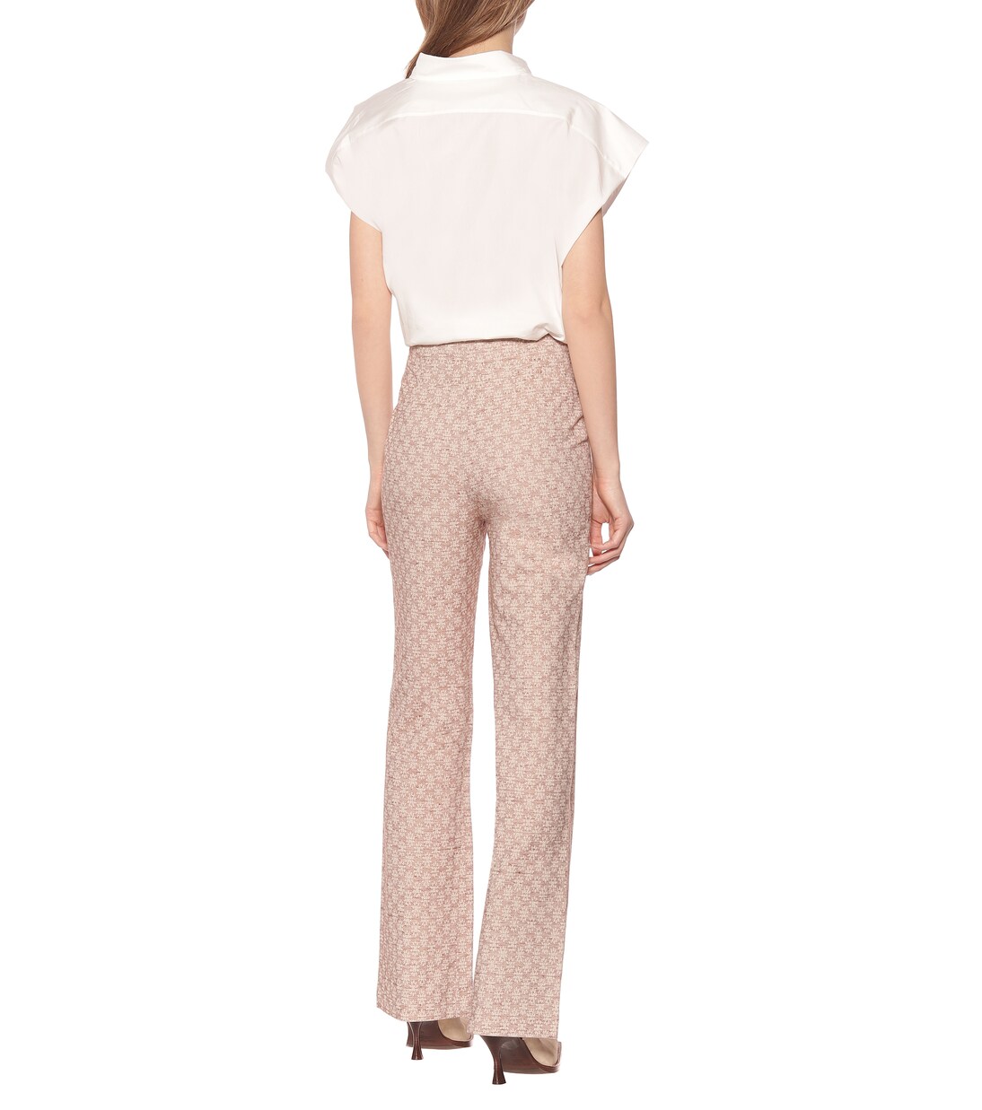 Pantalon évasé en jacquard de coton et lin mélangés | Acne Studios