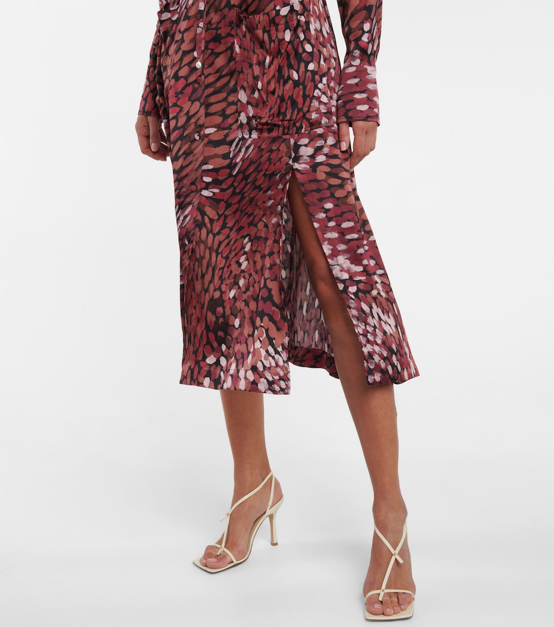 Bedruckter High-Rise-Midirock Tandy | Altuzarra