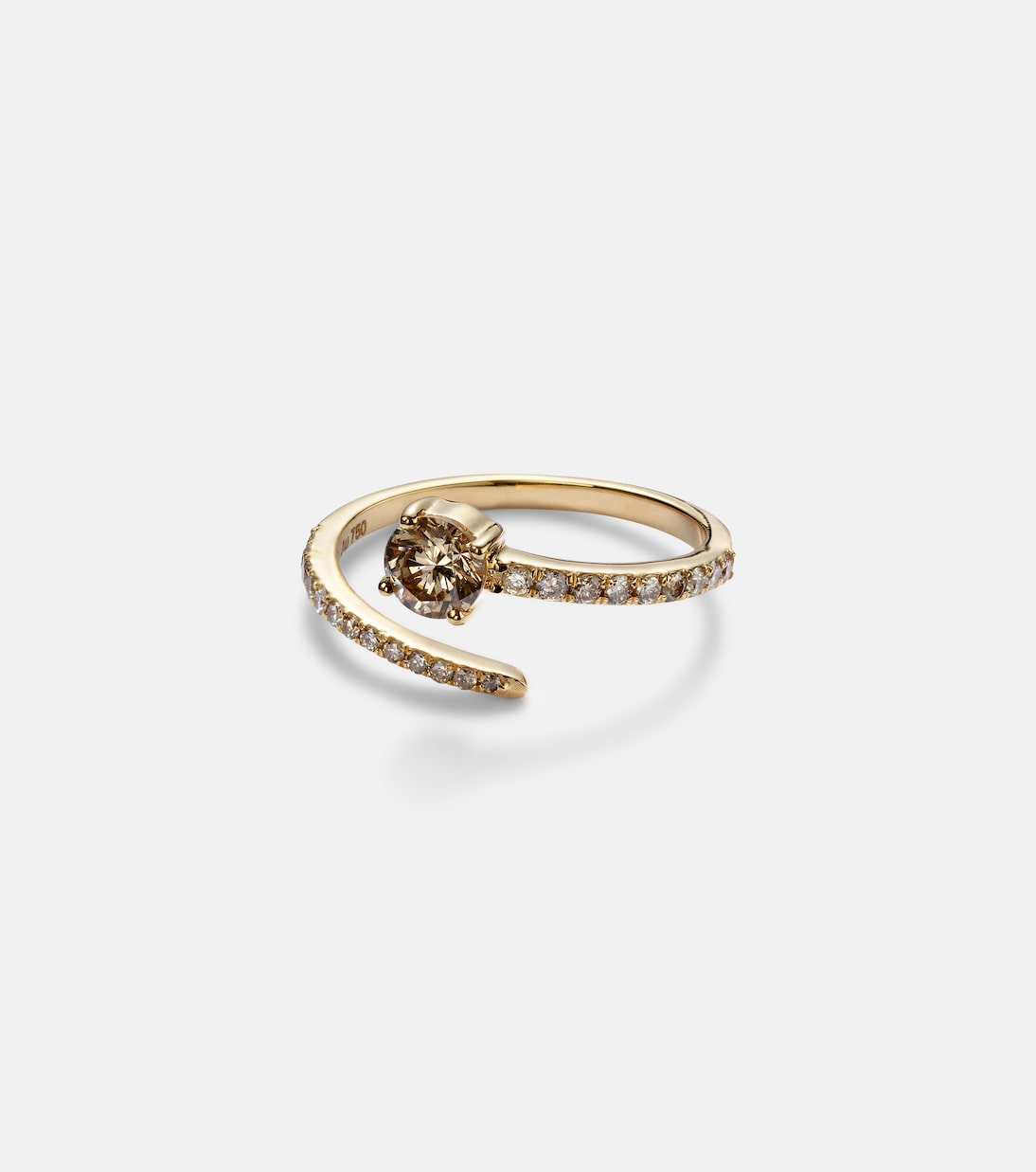 Grass Seed 18kt yellow gold ring with diamonds | Ileana Makri