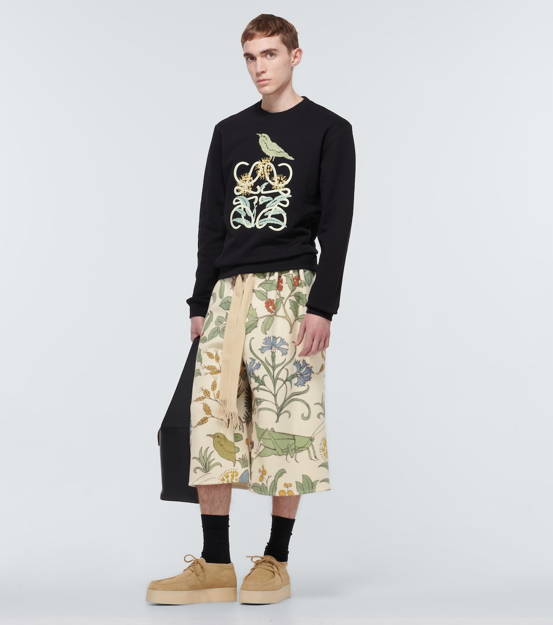 Floral printed drawstring shorts | Loewe