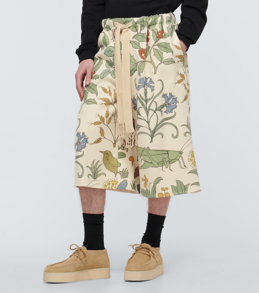 Floral printed drawstring shorts | Loewe