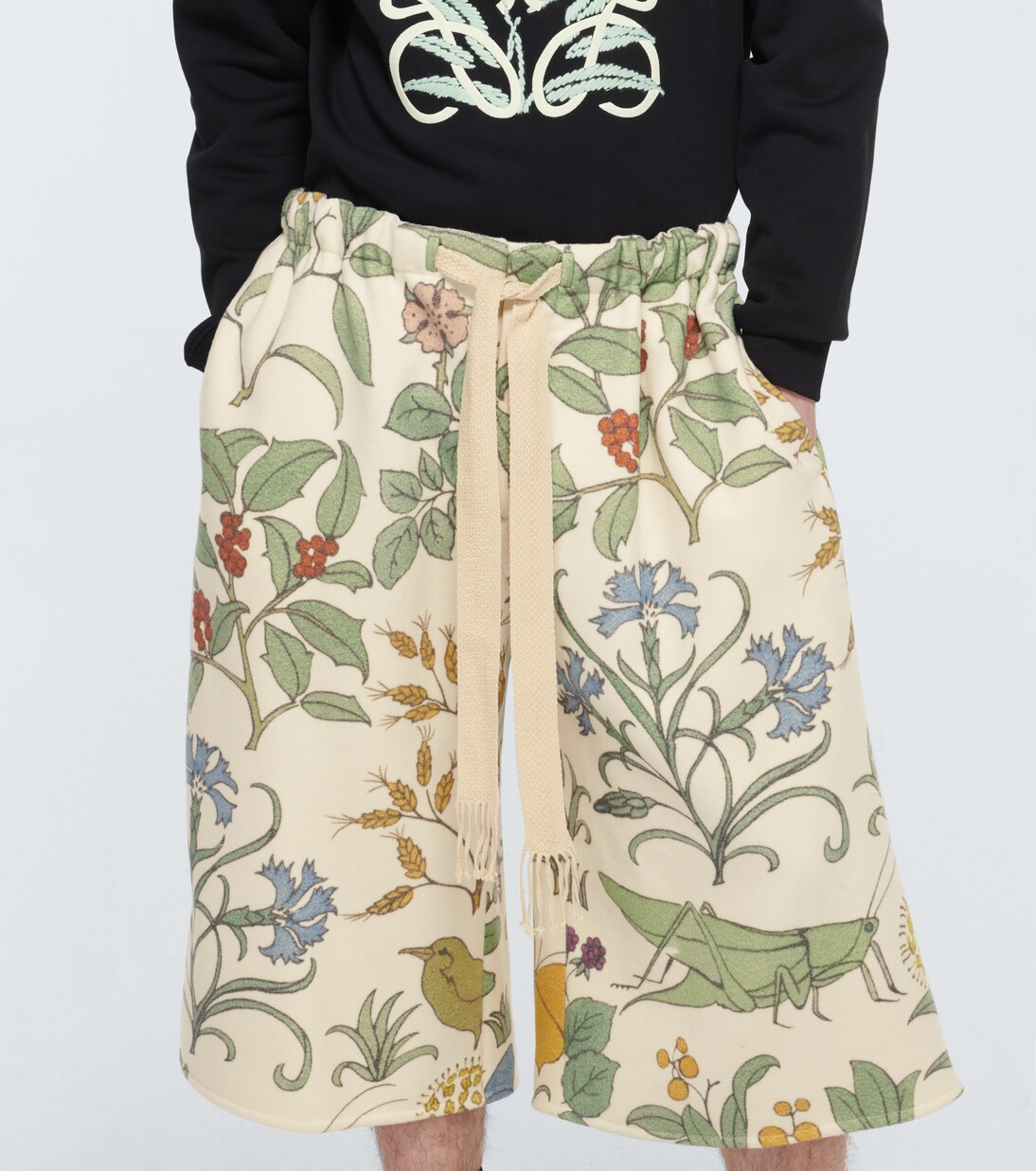 Floral printed drawstring shorts | Loewe