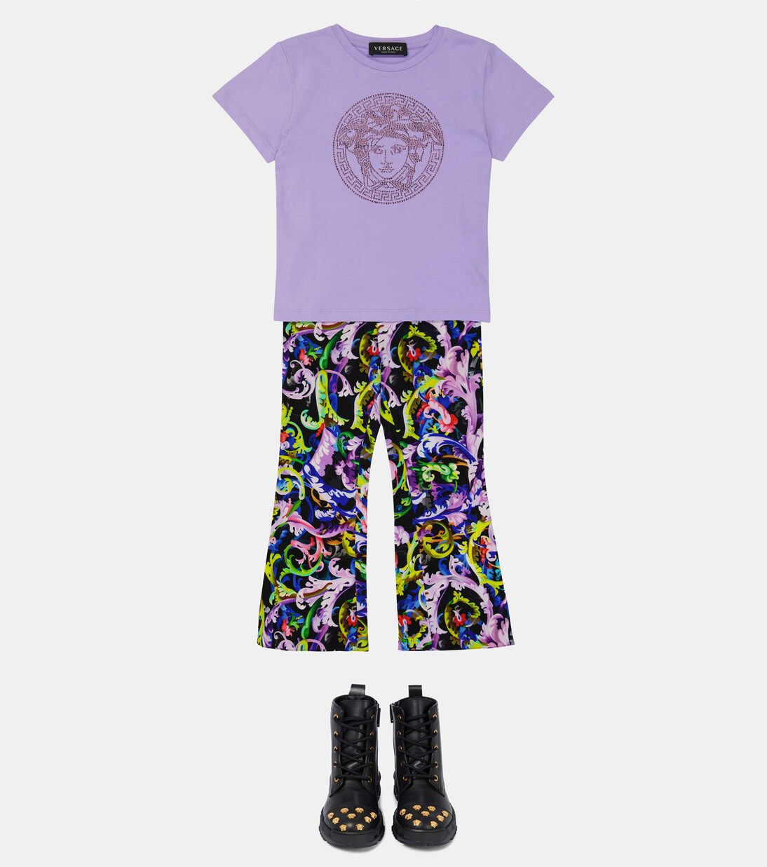 Embellished Medusa cotton T-shirt | Versace Kids