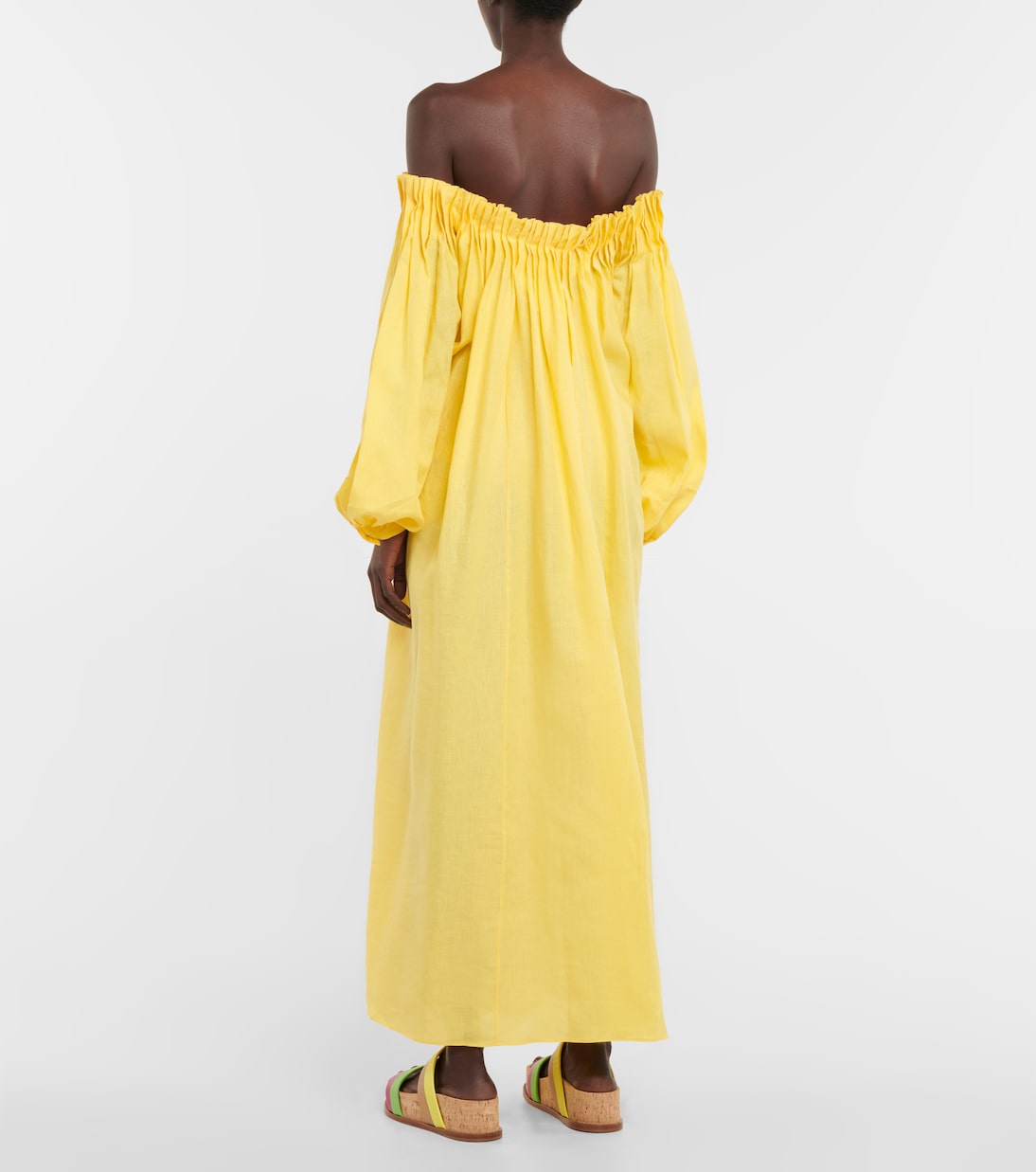 Robe longue Martha en lin à encolure bardot | Gabriela Hearst