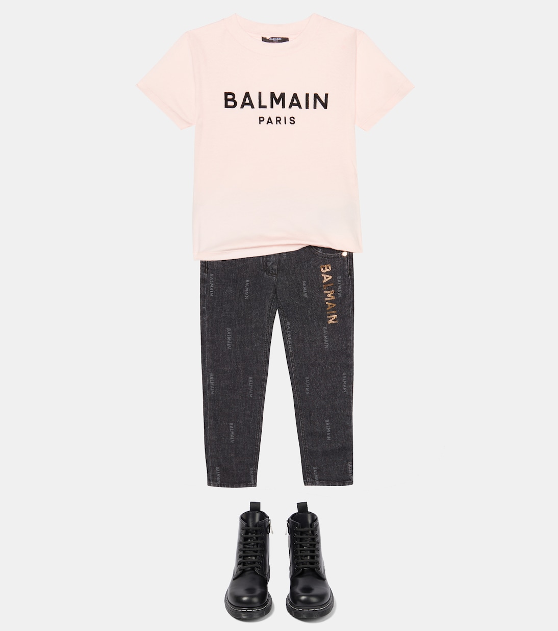 Logo embellished jeans | Balmain Kids