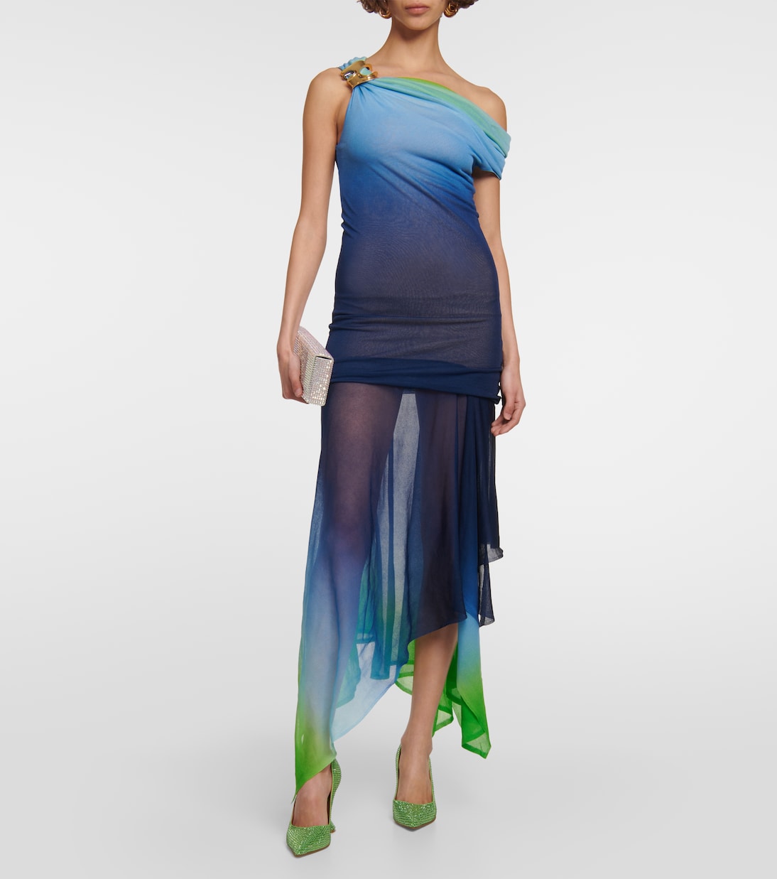 Pumps Ami aus Leder mit Kristallen | Amina Muaddi