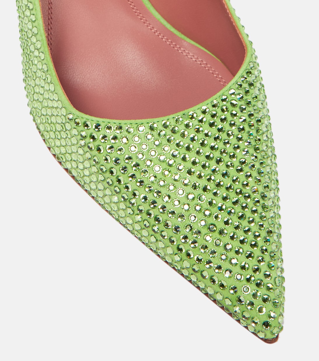 Pumps Ami aus Leder mit Kristallen | Amina Muaddi