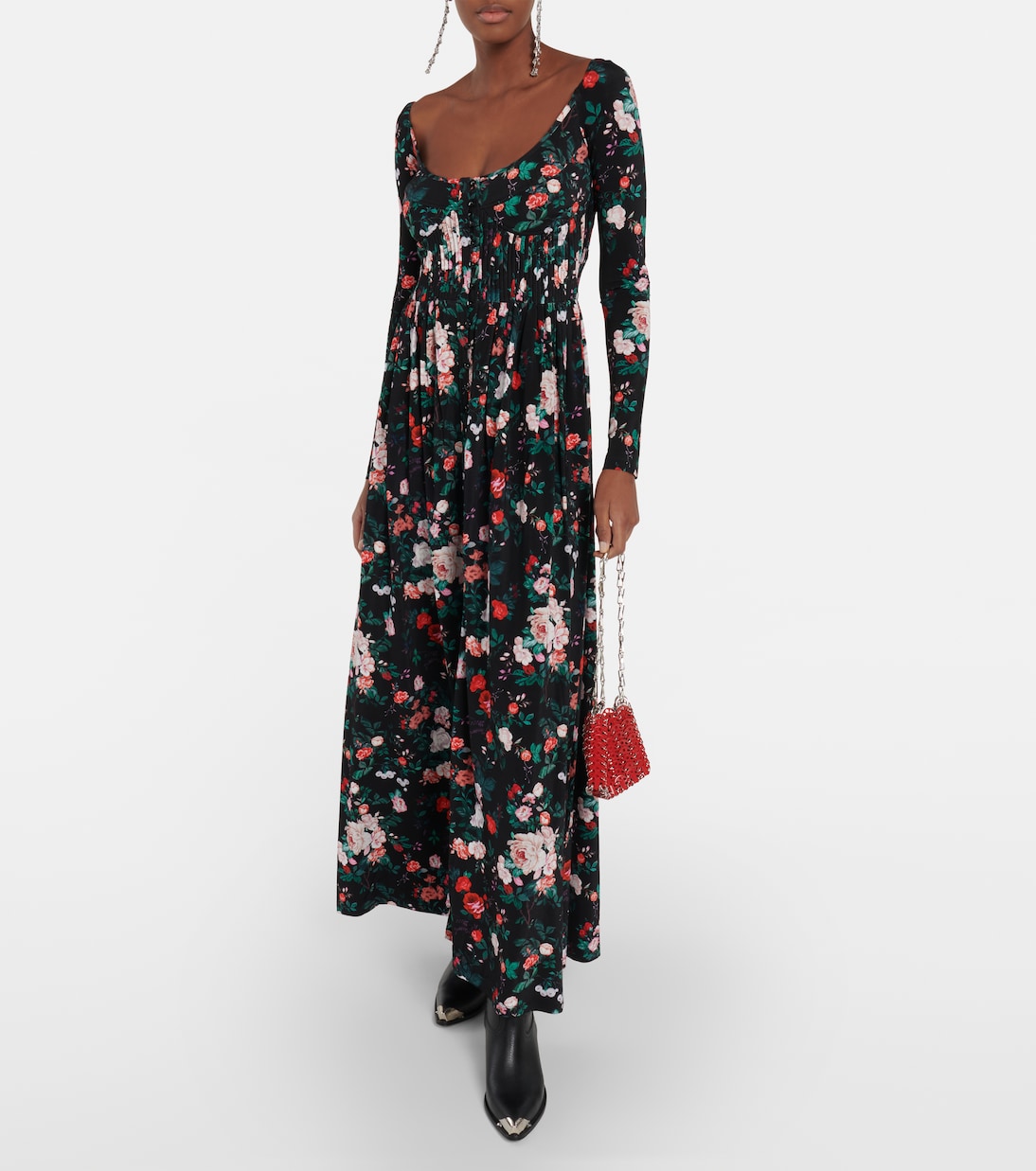 Robe longue à fleurs | Rabanne
