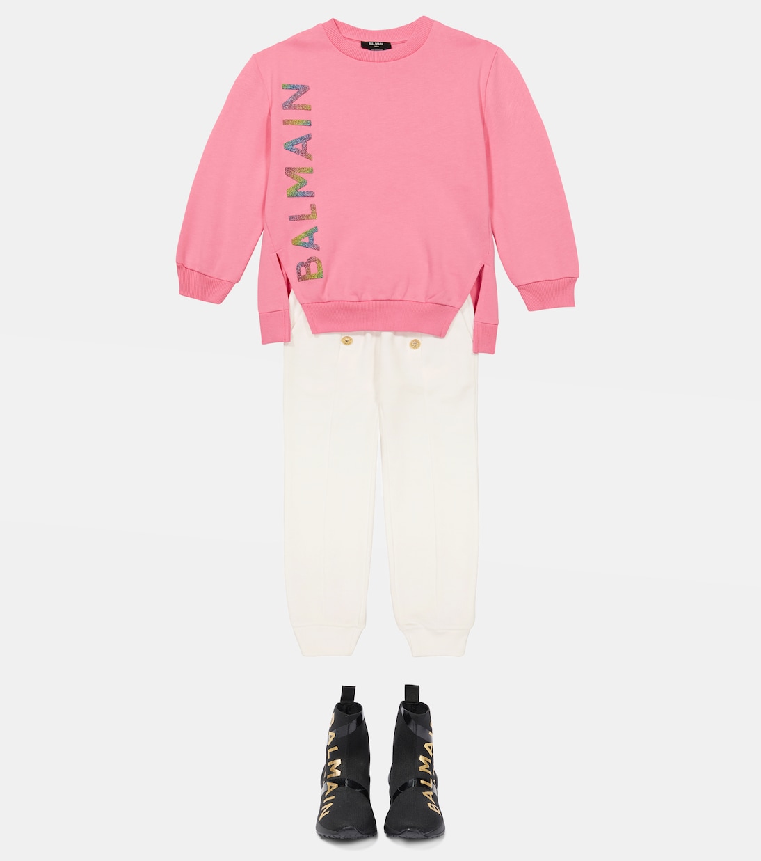 Logo cotton sweatshirt | Balmain Kids