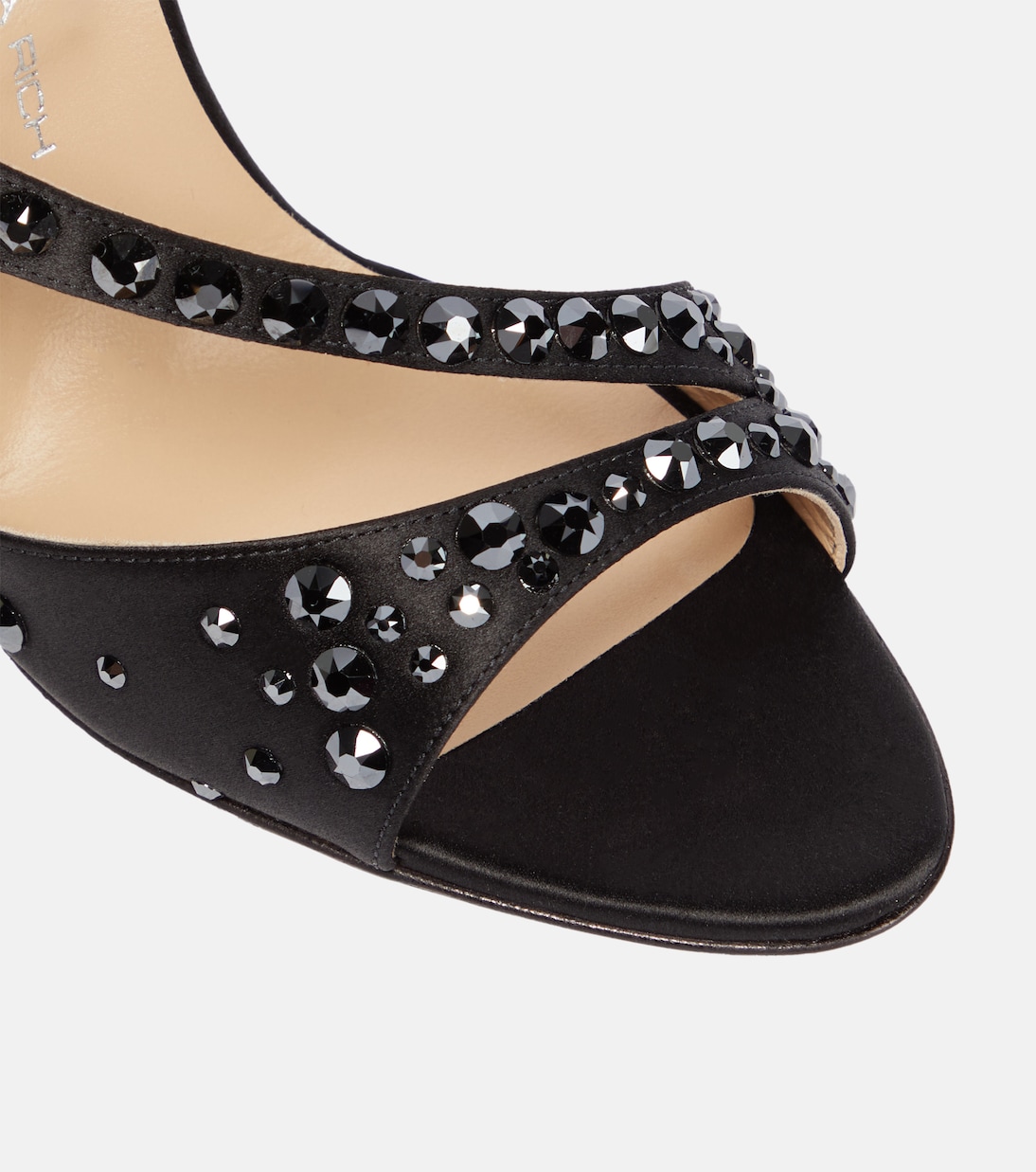 Verzierte Sandalen aus Seidensatin | Alessandra Rich