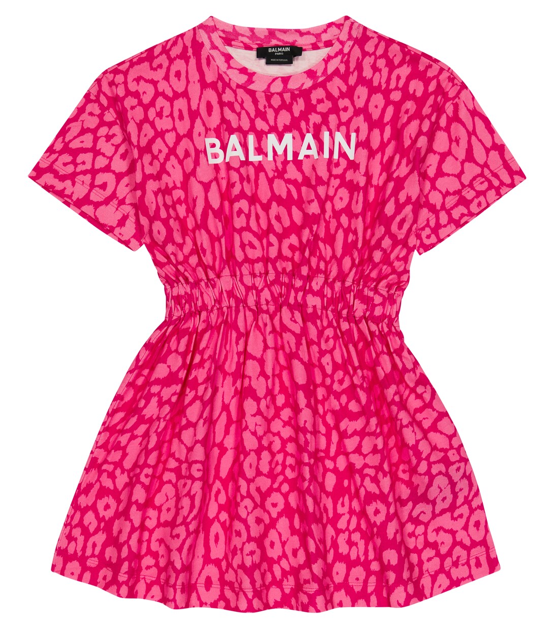 Leopard-print cotton dress | Balmain Kids