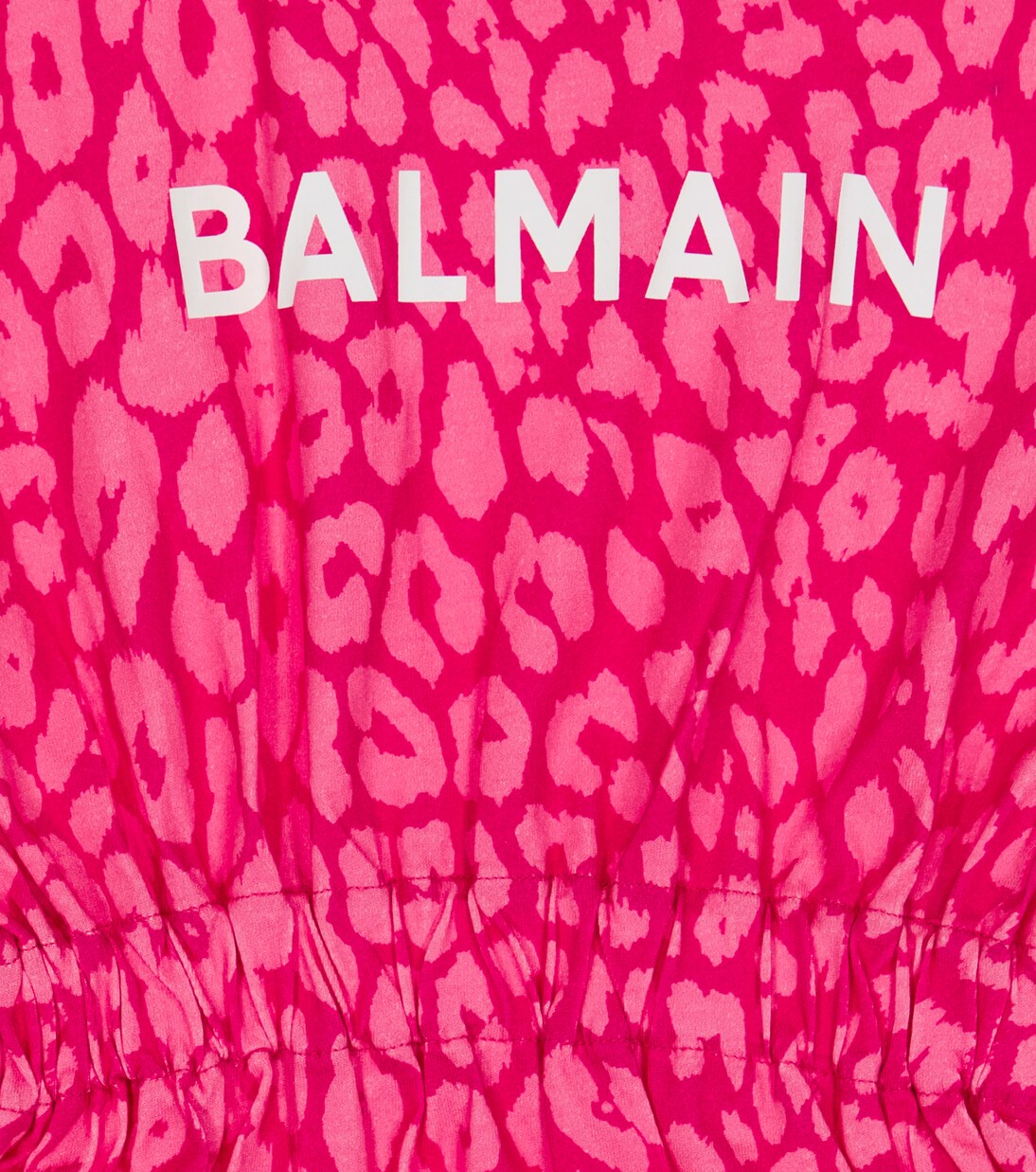 Leopard-print cotton dress | Balmain Kids