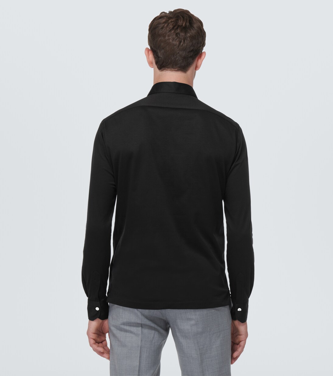 Cotton poplin polo top | Kiton
