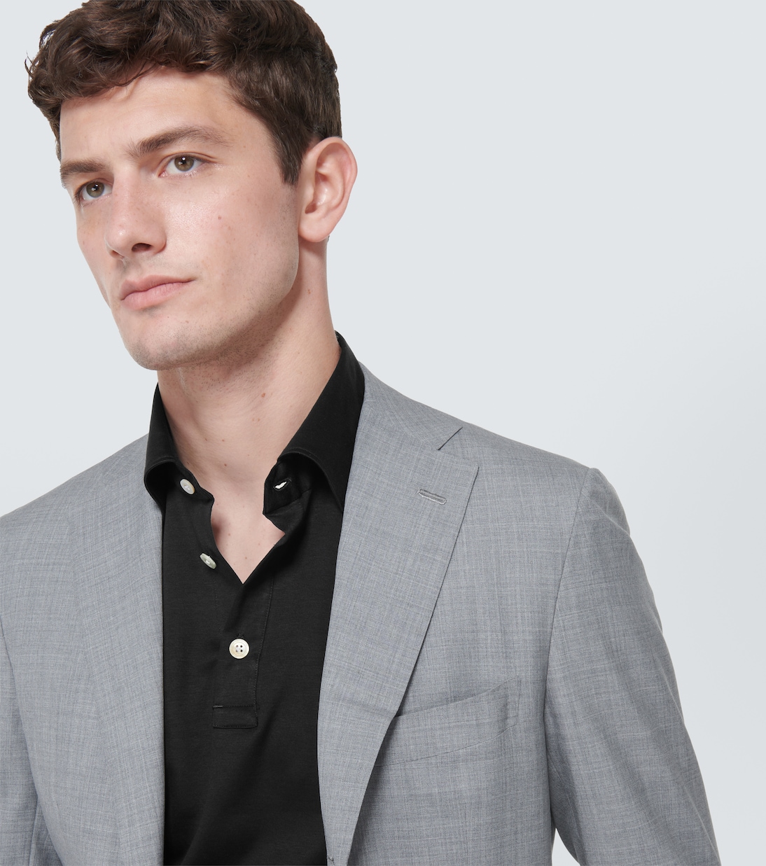 Cotton poplin polo top | Kiton