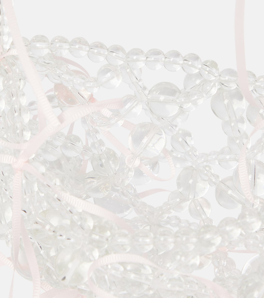 Bow-detailed beaded shoulder bag  | Susan Fang