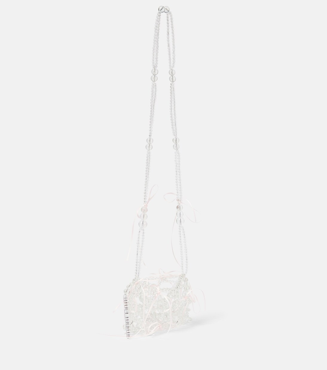 Bow-detailed beaded shoulder bag  | Susan Fang