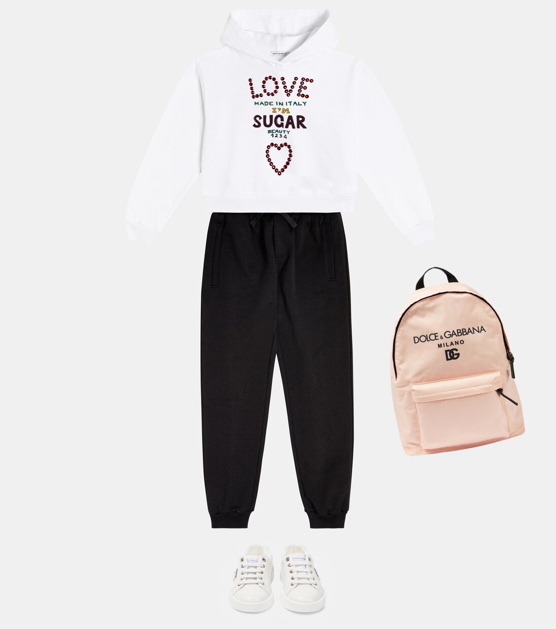 Embellished cotton hoodie | Dolce&Gabbana Kids