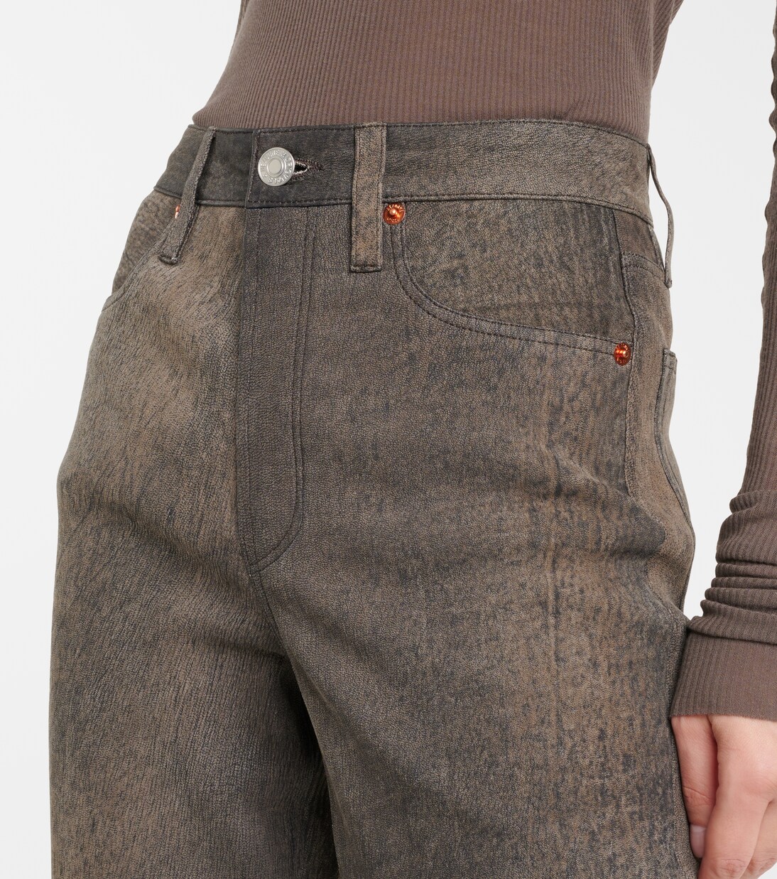 High-Rise Bootcut Jeans aus Leder | Re/Done