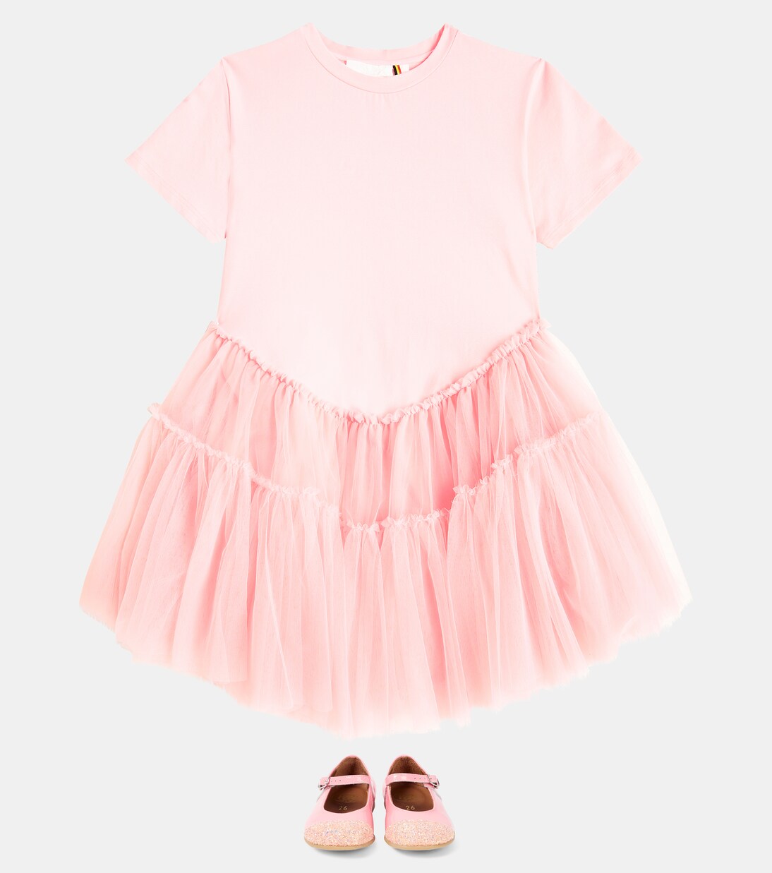 Robe en coton mélangé et tulle | Caroline Bosmans