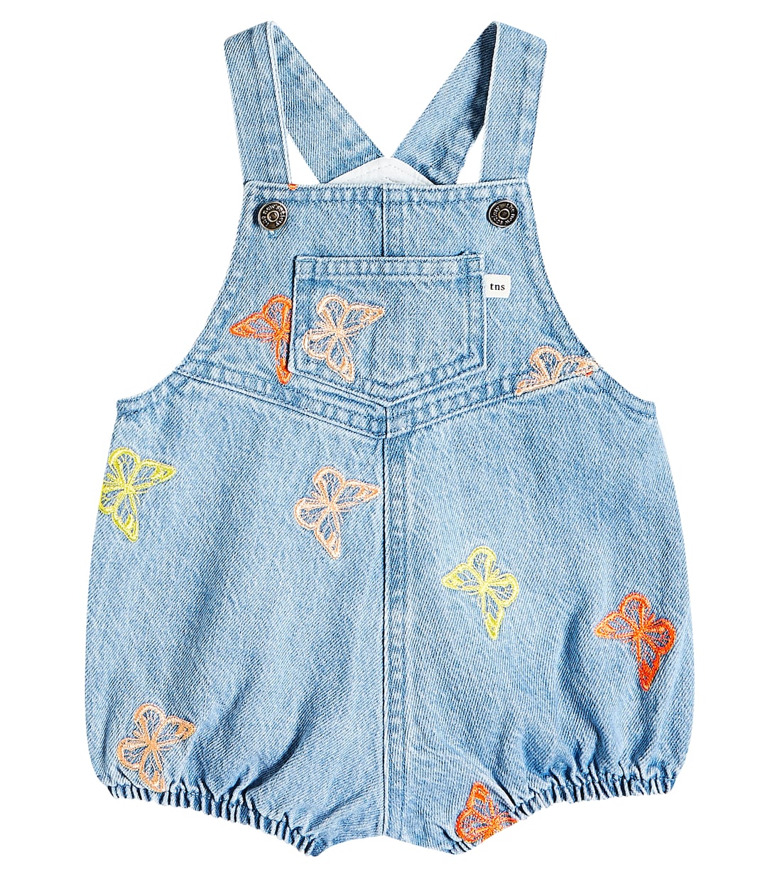 Baby Burbank embroidered denim playsuit | The New Society