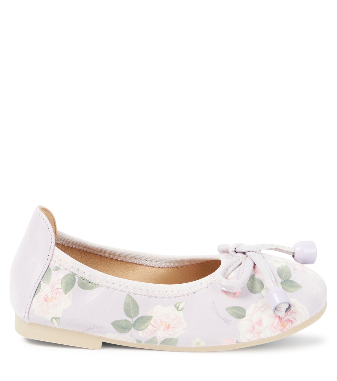 Floral faux leather ballet flats | Monnalisa