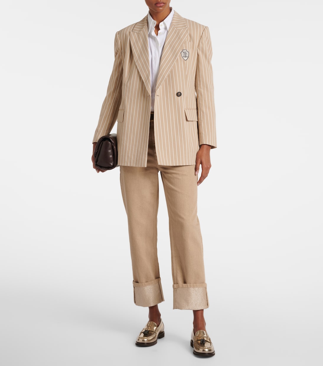 Metallic leather penny loafers  | Brunello Cucinelli