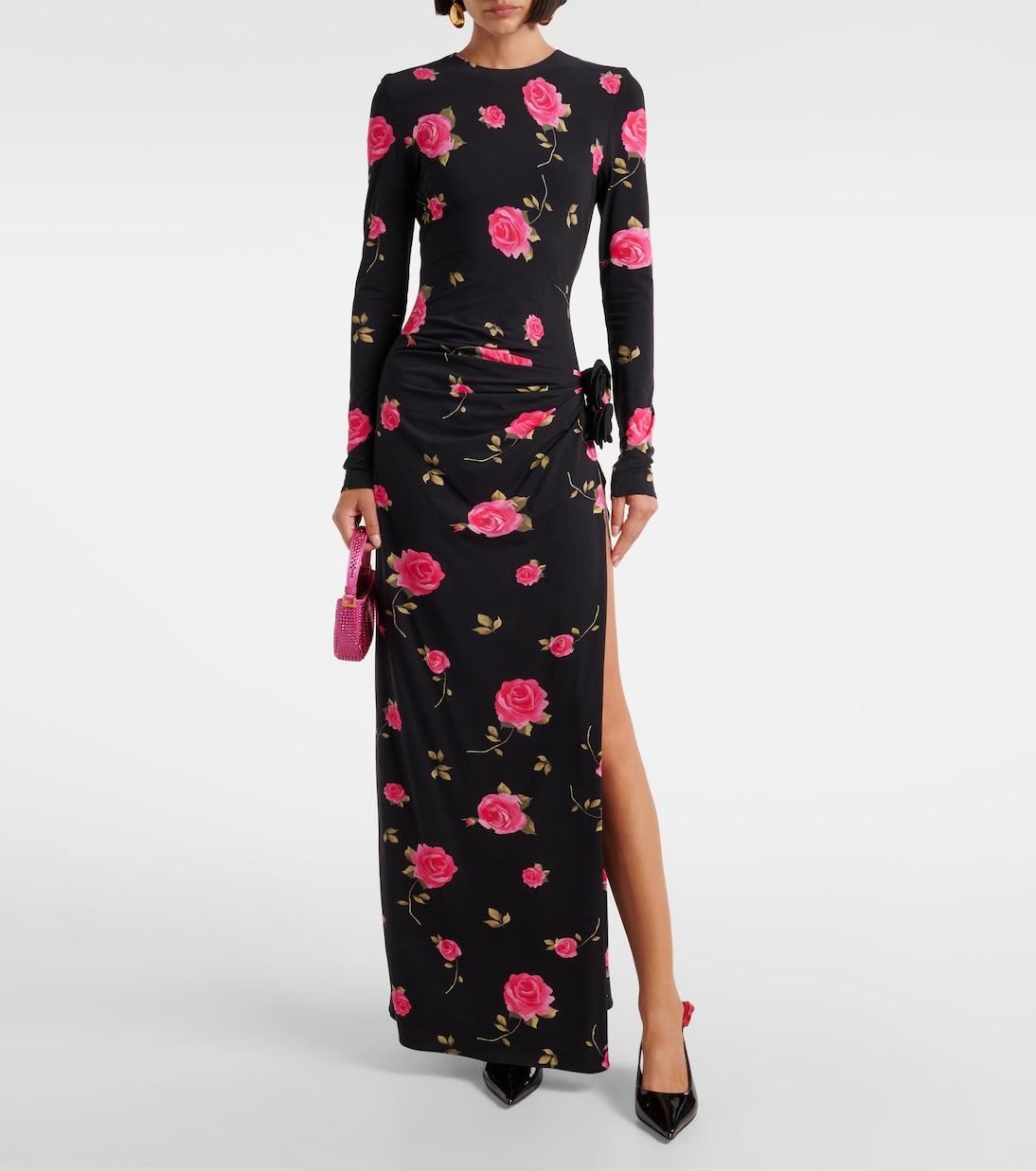 Floral-appliqué leather slingback pumps | Magda Butrym