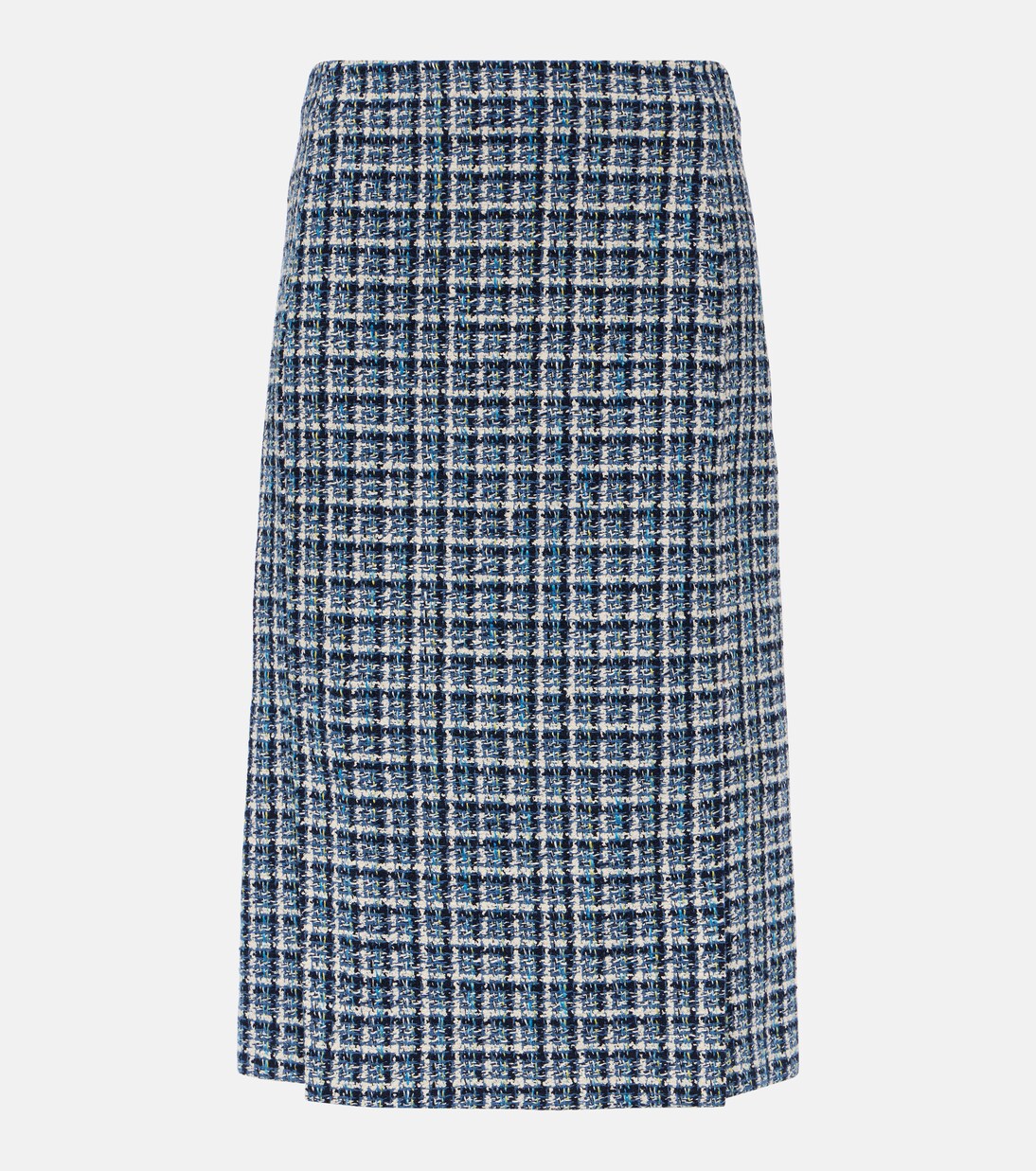High-rise cotton-blend tweed midi skirt | Etro