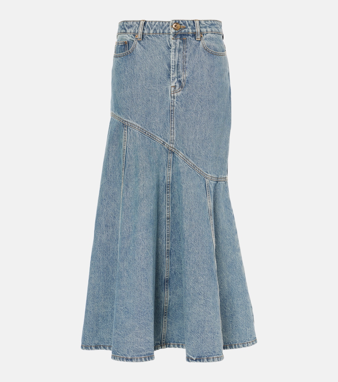 Illustration denim midi skirt | Zimmermann