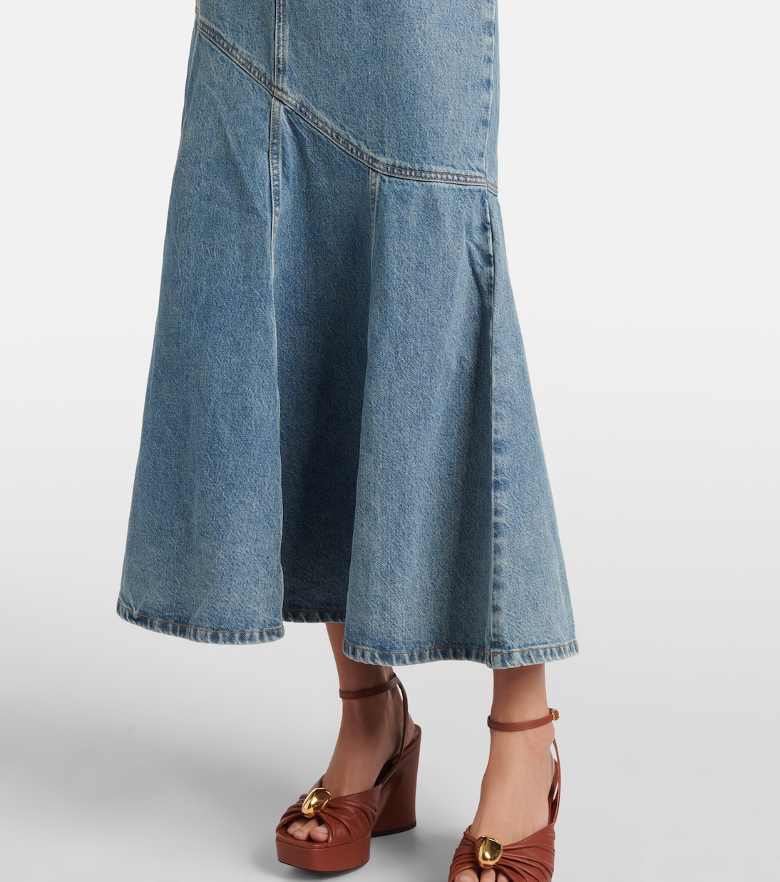 Illustration denim midi skirt | Zimmermann