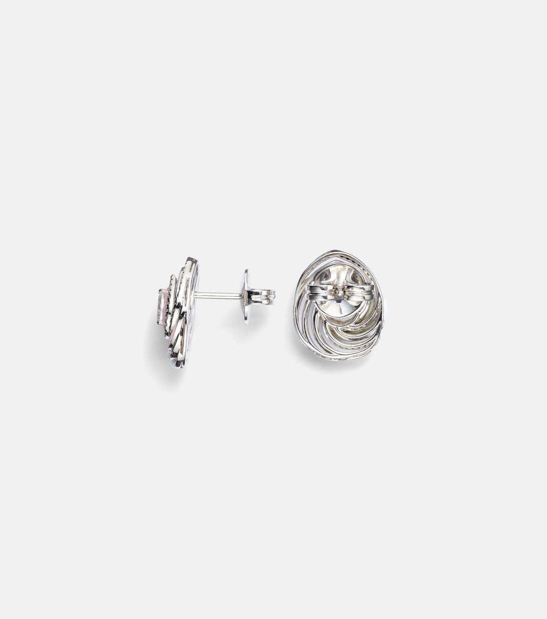 Boucles d'oreilles Oceane en or blanc 18 ct, émail et diamants | Kamyen